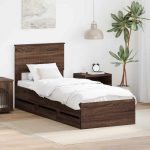 Voodiraam sahtliga peaga pruun tamme 75 x 190 cm inseneripuit