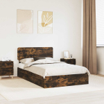 Laos voodi peaga Suitsetatud tamm 120 x 190 cm Tehispuit