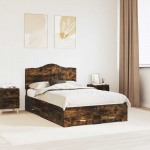 Voodiraam peatsiga Suitsetatud tamm 120 x 190 cm Tehispuit