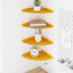 Ujuv riiul riiuliga 4 pcs Kollane sinep 24 x 24 x 2 cm