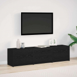LED-iga TV kapp Must Tamm 165 x 34 x 40 cm T&ouml;&ouml;deldud puit