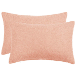Diivanipadi 2 tk HEERLEN roosa 50 x 80 cm boucl&eacute;