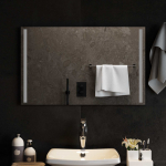 LED vannitoa peegel L&auml;bipaistev 80 x 50 cm karastatud klaas