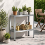Istutuslaud 80 x 40 x 80 cm tsingitud teras h&otilde;bedane