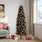 Kitsas kunstkuusk koos j&otilde;ulukuulidega 210 cm 300 LED-i