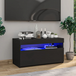 Telerialus LED-tuledega, must, 75x35x40 cm
