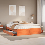 Voodiraam ilma madratsita sahtlite pruun 200x200 cm m&auml;nnipuit