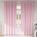 Kardinad r&otilde;ngastega 2 pcs Beebiroosa 260 x 140 cm Pol&uuml;ester