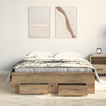Voodi raam sahtlitega tammepuidust 120x200 cm tehispuidust