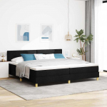 Kontinentaalvoodi madratsi ja peatsiga must 200 x 200 cm kangas