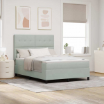 Kontinentaalvoodi madratsi ja peatsiga helehall 140 x 200 cm samet