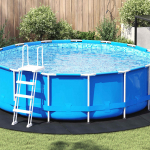 Basseini p&otilde;randakatte leht must &oslash; 396 cm mitte-kootud kangas