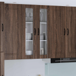 Seinakapp k&ouml;&ouml;ki uksega pruun tamme 60 x 31 x 100 cm tehispuit