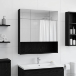 Vannitoa peeglikapp Must tamm 60 x 14.5 x 70 cm Tehispuit