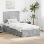Voodiraam peatsiga sahtliga Betoonhall 90 x 200 cm Tehispuit