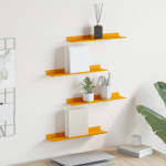 Ujuv riiul 4 tk Kollane sinep 40 x 8,5 x 2,5 cm Teras