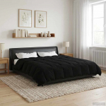 Suvised teki Rapistatud Must 220 x 240 cm Mikrokiud