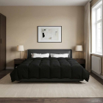 Talve tek Rapistatud Must 240 x 260 cm Mikrokiud