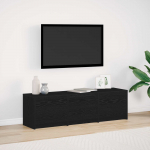 Telerikapp LEDiga sahtliga Must tamm 140 x 34 x 40 cm Tehispuit