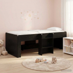 Laste k&otilde;rge voodi raam 2 pcs Must tamm 90 x 190 cm Tehispuit