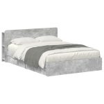 Voodiraam ladustamisega peaga Betoonhall 150 x 200 cm Tehispuit