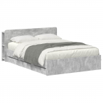 Voodiraam ladustamisega peaga Betoonhall 150 x 200 cm Tehispuit