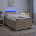 Vedruvoodi madratsiga LED-ribadega Kreemjas 120 x 190 cm kangas