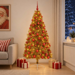Kunstkuusk koos j&otilde;ulukuuliga 210 cm 300 LED-i Soe valge