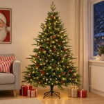 Kunstlik kokkupandav j&otilde;ulupuu 120 cm 150 LED-i soe valge