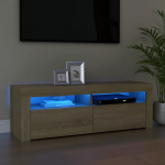 Telerialus LED-tuledega, sonoma tamm, 120 x 35 x 40 cm