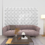 3d seinapaneelid, 12 tk, 50x50 cm, origamivalge, 3 m&sup2;