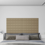 Seinapaneelid 12 tk, cappuccino, 90 x 15 cm, kunstnahk, 1,62 m&sup2;