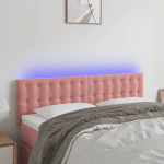 LED-voodipeats, roosa, 144x5x78/88 cm, samet