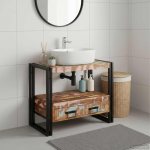 Peegli kapp mitmev&auml;rviline 71 x 33 x 58 cm tugev taastatud puit