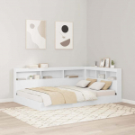 Riiulitega voodipeats valge 120 cm tehispuit