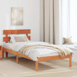 Voodiraam peatsiga Pruun 90 x 200 cm M&auml;nnipuit