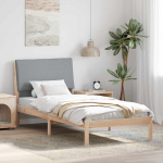 Voodiraam peatsiga Pruun ja helehall 100 x 200 cm M&auml;nnipuit