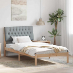 Voodiraam Pehme Peatoega peaga Pruun 100 x 200 cm M&auml;nnipuit