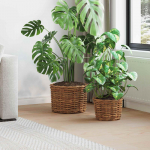 Istutuskorv ladustamisega 2 tk pruun kubu rattan