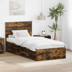 Voodiraam peatsiga Suitsetatud tamm 100 x 200 cm Tehispuit
