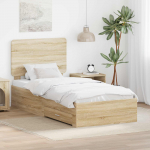 Voodiraam peatsiga sahtliga Sonoma tamm 100 x 200 cm Tehispuit