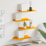 Ujuv riiul 4 tk Kollane sinep 40 x 18 x 2,5 cm Teras