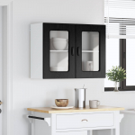 K&ouml;&ouml;gikapp uksega Kalmar Must tamm 80 x 31 x 60 cm Tehispuit