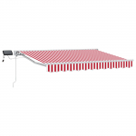 Manuaalne varikatus LED-idega Punane ja valge 2,5 x 2 m