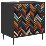 Vannitoa kapp OMMEN Must tamm 60 x 40 x 61 cm Tehispuit