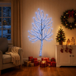 LED-j&otilde;ulupuu seinale 150 cm 140 LED-i Sinine Teras Must