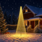 LED j&otilde;ulupuu 385 cm 1148 LED-i Soe valge Raud Must