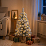 Lumine mini-j&otilde;ulupuu 90 cm 50 LED-i Soe valge PVC
