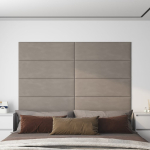 Seinapaneelid 12 tk, helehall, 90 x 30 cm, samet, 3,24 m&sup2;
