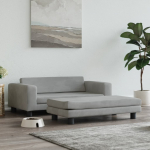 Koeravoodi laiendusega, helehall, 100 x 50 x 30 cm, samet